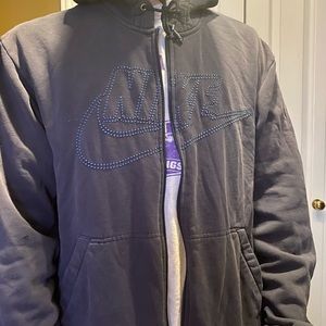 vintage nike full zip navy blue